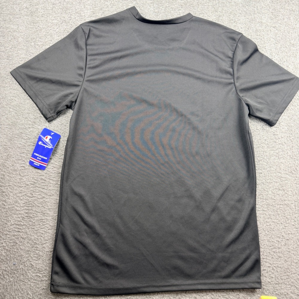 Champion Men's L Double‎ Dry Performance T-Shirt Gray Short Sleeve Mesh Gym Top - Picture 2 of 5